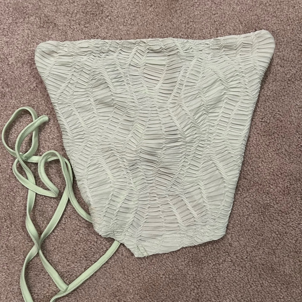 Textured Light Green Bikini Top